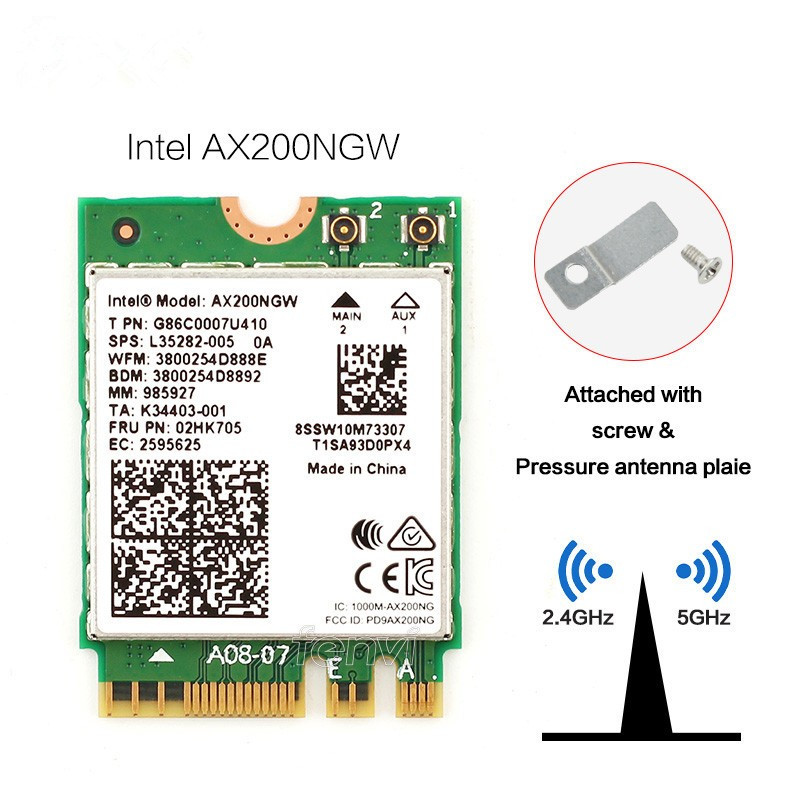 Intel AX200 Dual Band 802.11ax Intel Wifi 6 module With BT 5.0 MU-MIMO