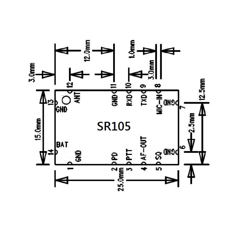 SR105U UHF (400M480M) Analog Walkie Talkie Transceiver /Data transfer